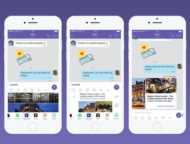 В чаты Viber приходят Youtube и Booking.com В чаты Viber приходят Youtube и Booking.com